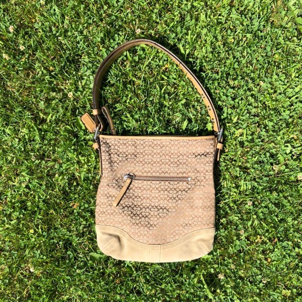 Coach brown & beige handbag.